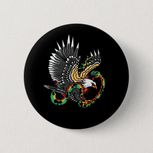 Eagle vs Snake Tattoo Design Button