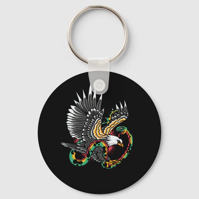 Eagle vs Snake Tattoo Design Keychain (Front)