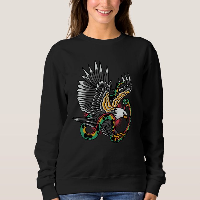 Eagle vs Snake Tattoo Design Sweatshirt (Front)