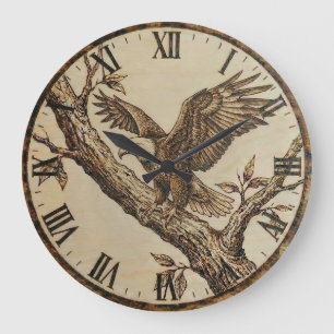Eagle Wall Clock – Woodland Rustic Style