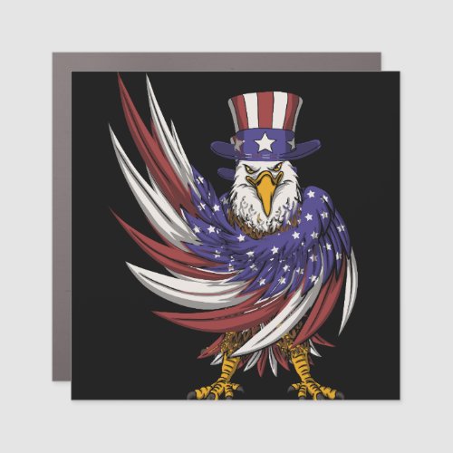 eagle wearing a uncle sam hat vector illustration car magnet