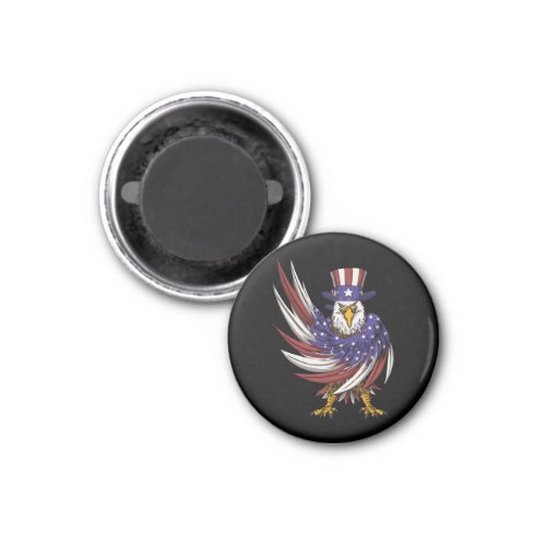 eagle wearing a uncle sam hat vector illustration magnet
