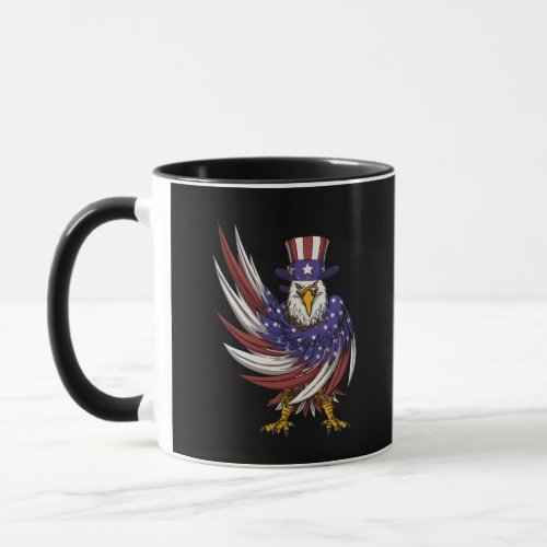 eagle wearing a uncle sam hat vector illustration mug