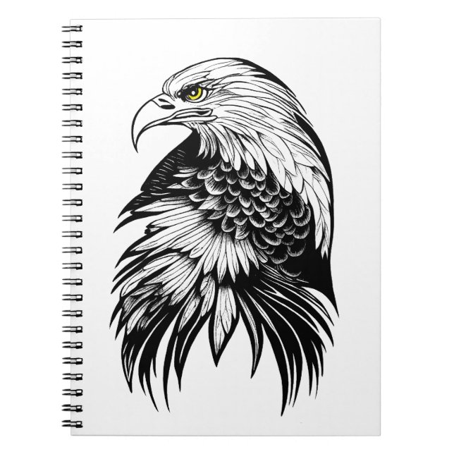 Eagle Wild Animal Nature Illustration Art Tattoo Notebook (Front)