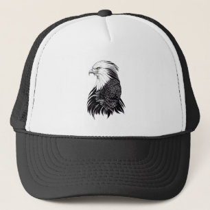 Eagle Wild Animal Nature Illustration Art Tattoo Trucker Hat