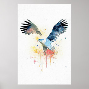 Eagle Wild Animal Nature Watercolor Art Painting Poster