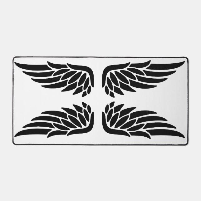 Eagle wing black&white theme desk mat (Front)