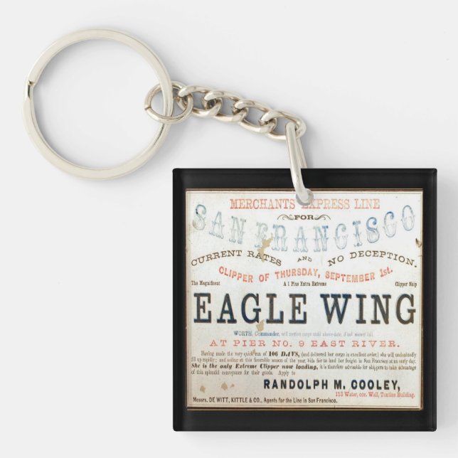 Eagle wing Clipper Sailing  Keychain (Front)
