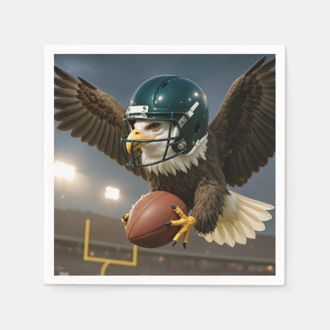 Eagle With a Football in a Sports Stadium Napkins (Front)