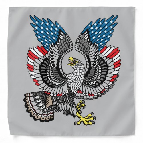 Eagle with American flag color Bandana