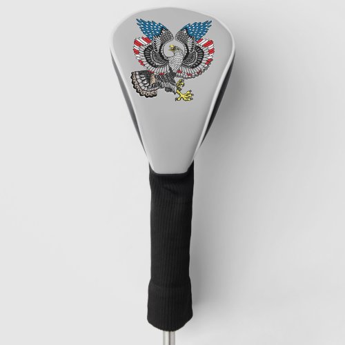 Eagle with American flag color Golf Head Cover