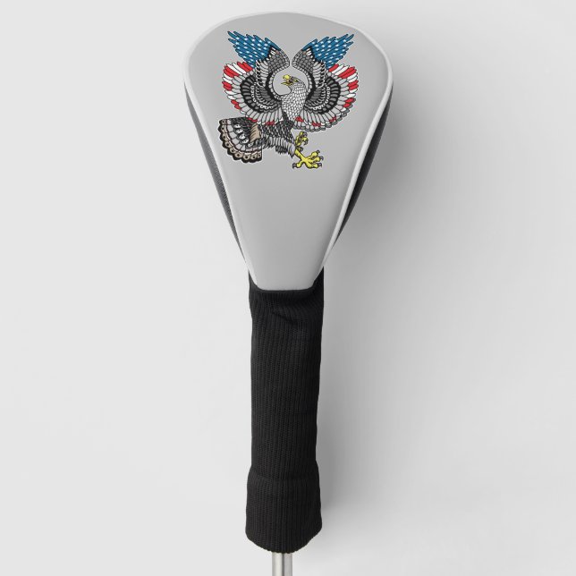 Eagle with American flag color Golf Head Cover (Front)