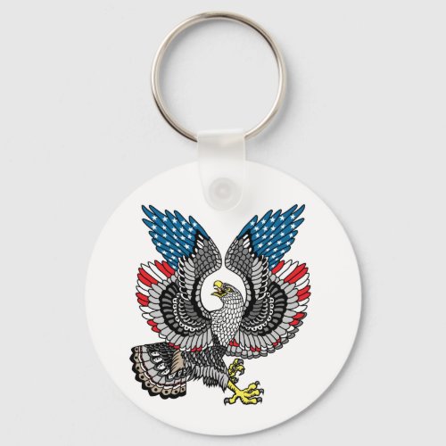 Eagle with American flag color Keychain