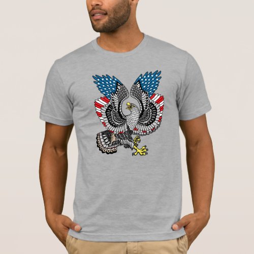 Eagle with American flag color T_Shirt