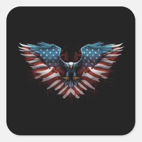 eagle_with_american_flag_it square sticker