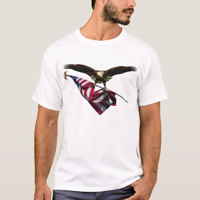 Eagle with American Flag T-Shirt (Front)