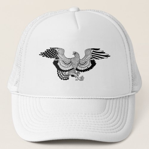 Eagle With American Flag Wings Trucker Hat