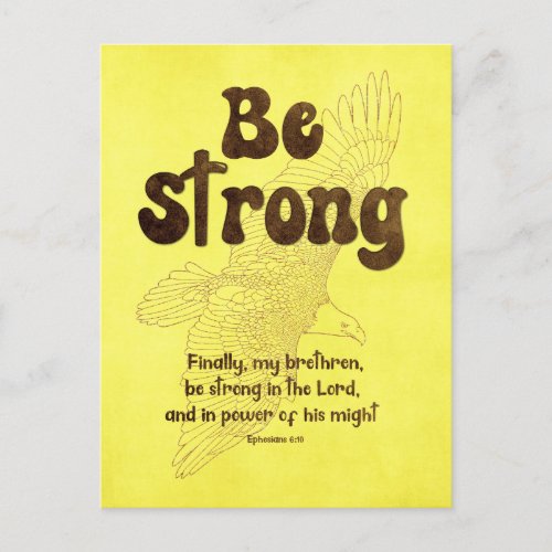 Eagle with Be Strong in the Lord Bible Verse Postcard