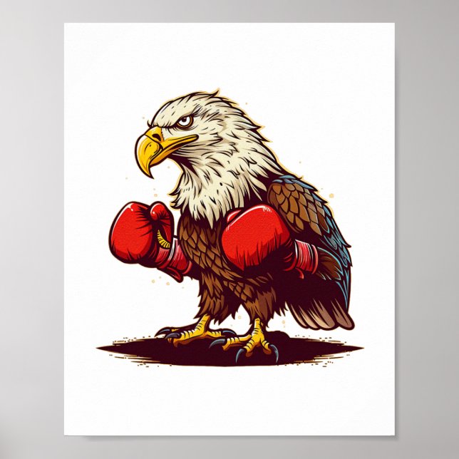 Eagle With Boxing Gloves For A Cool And Fierce Gra Poster (Front)