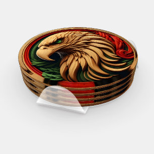 Eagle With Enchanting Green Eyes Coaster Set