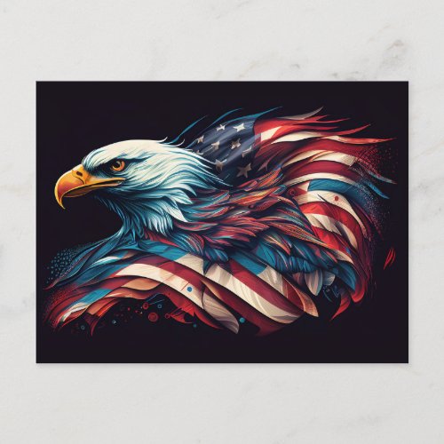 Eagle with Flag Patriotic Postcard