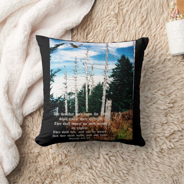 Eagle with Isaiah 40:31 Throw Pillow (Blanket)