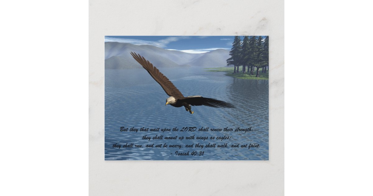 Eagle with Scripture Postcard | Zazzle
