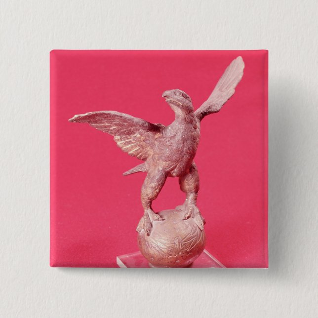 Eagle with spread wings on a ball pinback button (Front)