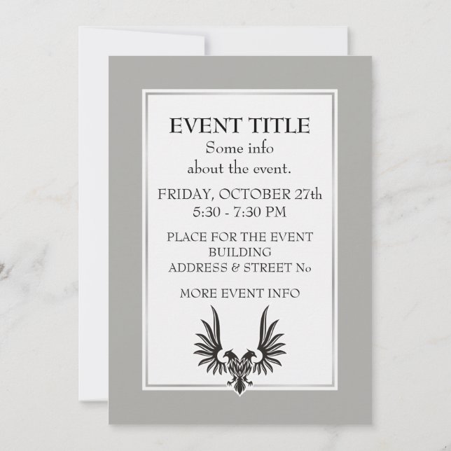 Eagle with two heads invitation (Back)