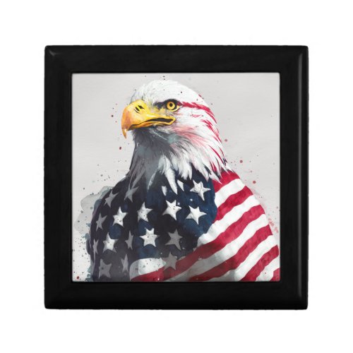 Eagle wrapped with American flag D1 Gift Box