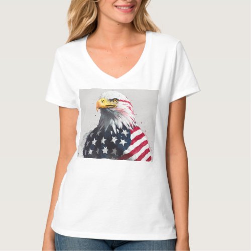 Eagle wrapped with American flag D1 T_Shirt