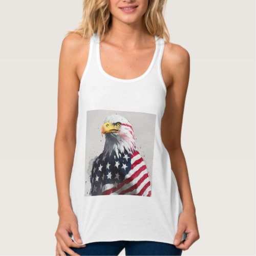 Eagle wrapped with American flag D1 Tank Top
