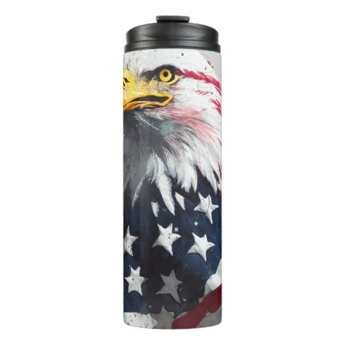 Eagle wrapped with American flag D1 Thermal Tumbler