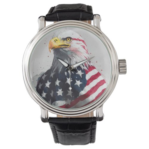Eagle wrapped with American flag D1 Watch