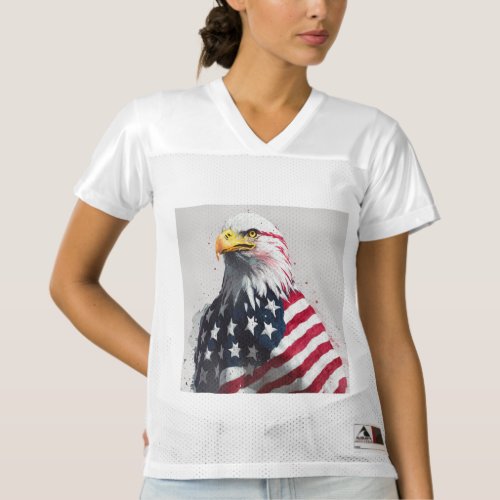 Eagle wrapped with American flag D1 Womens Football Jersey