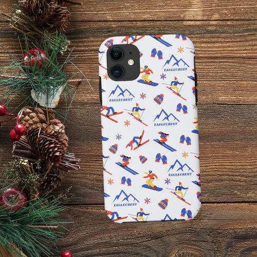 Eaglecrest Alaska Ski Snowboard Pattern iPhone 11 Case