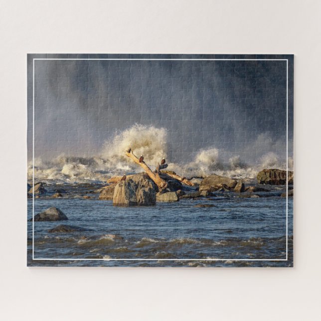 Eagles And Rough Water Jigsaw Puzzle (Horizontal)