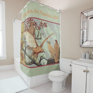Eagles, Animal Decoration Art Nouveau Design Shower Curtain