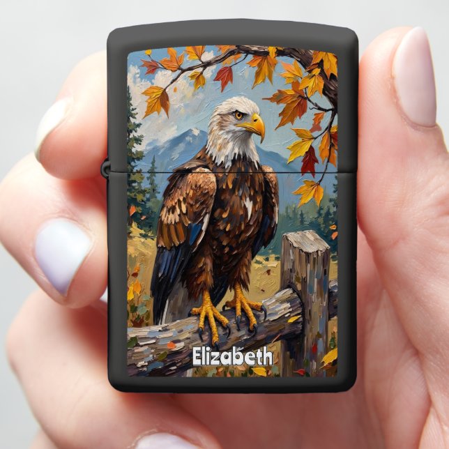 Eagle's Autumn Mountain Look Out Zippo Lighter (In Hand)