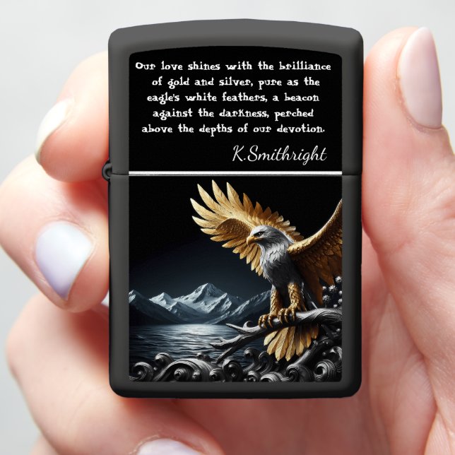 Eagle's Crest: Trough, Height, Alloy Zippo Lighter (In Hand)
