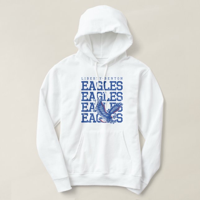 Eagles Distressed LB, GraphicLoveShop Hoodie (Design Front)
