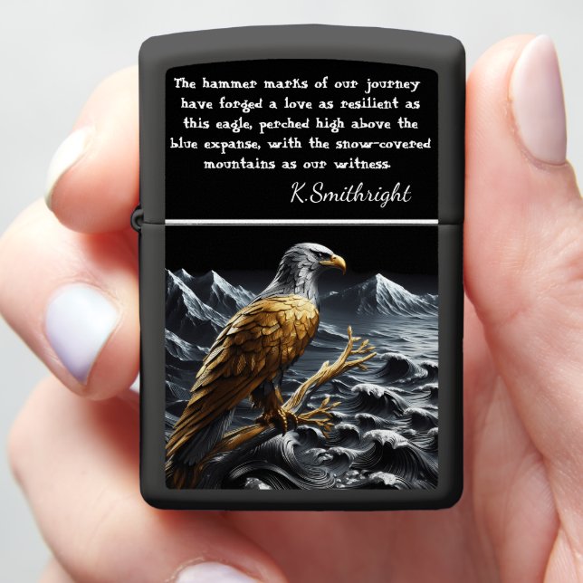 Eagle's Domain: Chasm, Spire, Bronze,  Zippo Lighter (In Hand)