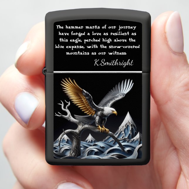 Eagle's Domain: Chasm, Spire, Topaz, Bronze,  Zippo Lighter (In Hand)