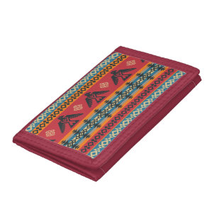 Eagles Ethnic Pattern On Native American Style Trifold Wallet