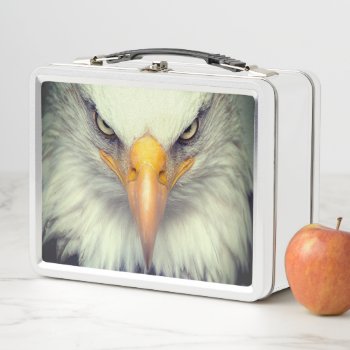 Eagle's Face Metal Lunch Box by MarblesPictures at Zazzle