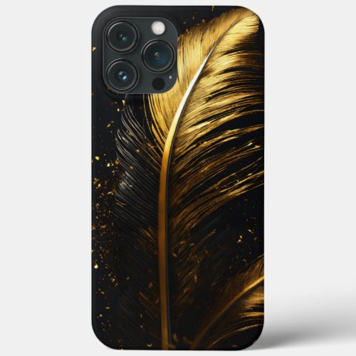 eagles feathers black and gold  iPhone 13 pro max case