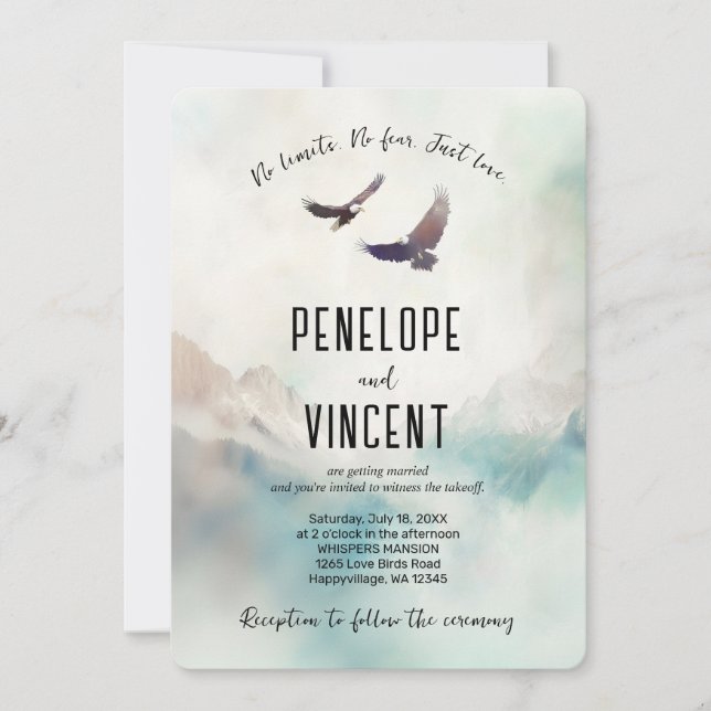 Eagles Flight watercolor art  Invitation (Front)
