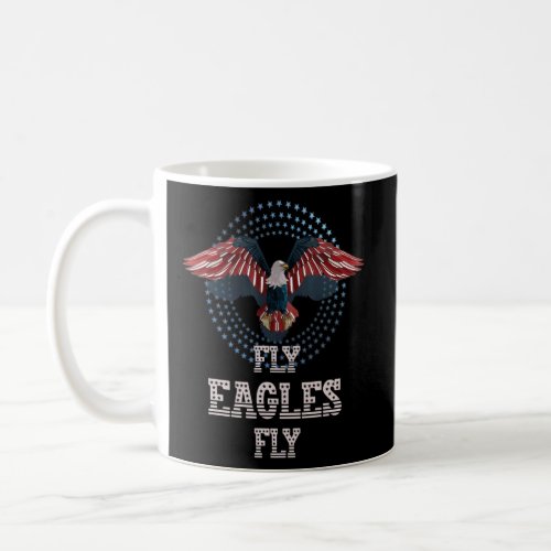 Eagles Fly Usa American Flag Distressed  2  Coffee Mug
