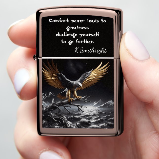 Eagle's Forge: Courage Metal Art Zippo Lighter (In Hand)