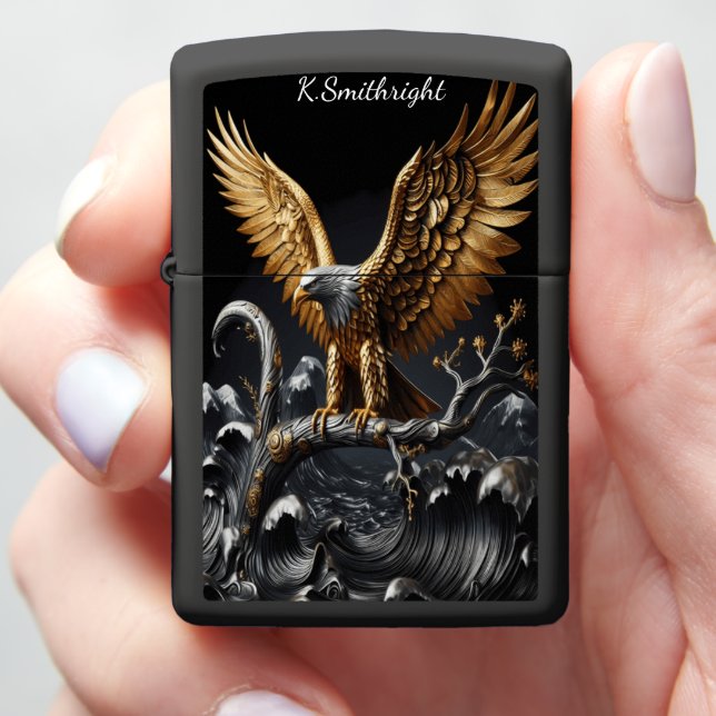 Eagle's Forge: Wisdom Metal Legacy full Zippo Lighter (In Hand)